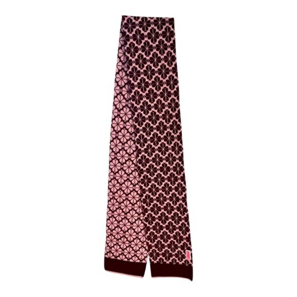Kate Spade Logo Knit Scarf in Midnight Wine and Pink